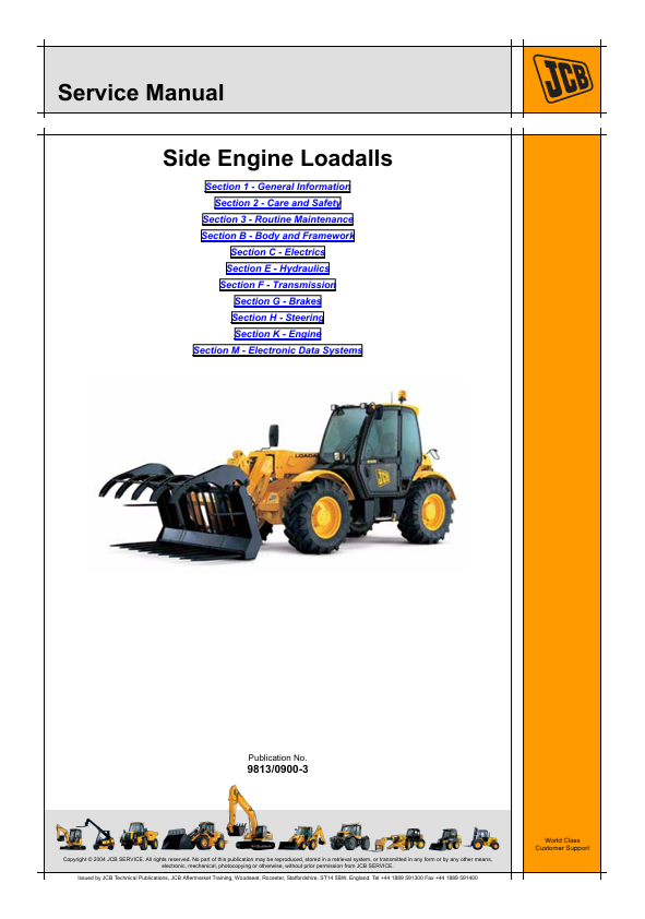 JCB Side Engine Loadall Service PDF Download