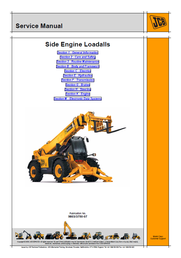 JCB Side Engine Loadall Service & Repair Experts