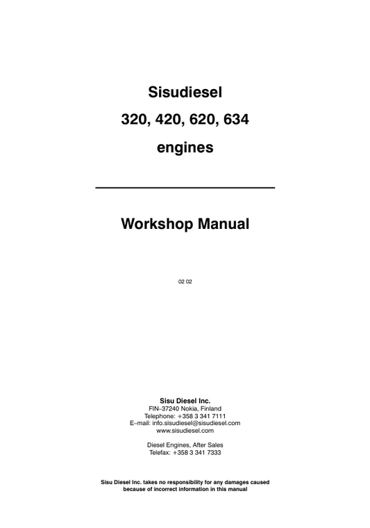 JCB SisuDiesel 320, 420, 620 & 634 Engine Repair Guide