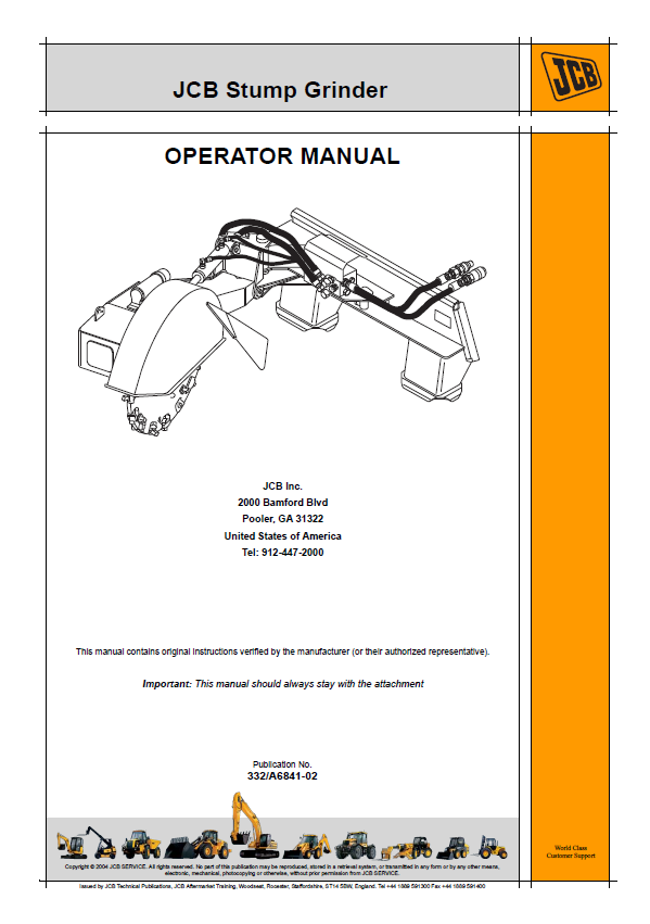 JCB Stump Grinder Operator Manual PDF: Official Download & Guide