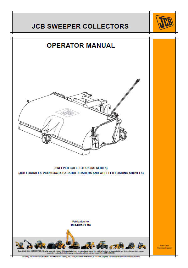JCB Sweeper Collector SC Series Operator Manual PDF