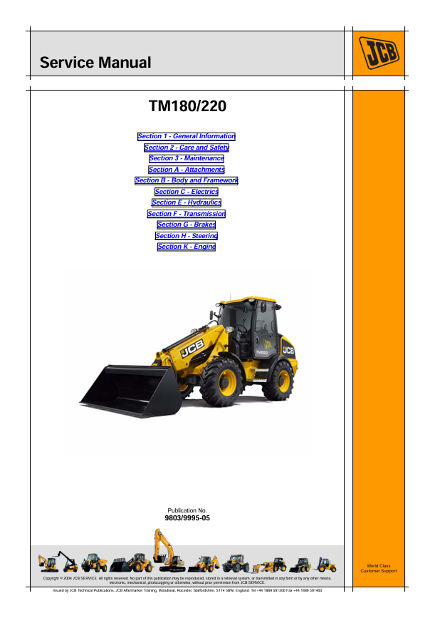 JCB TM180/220 Service Manual PDF – Repair & Maintenance Guide