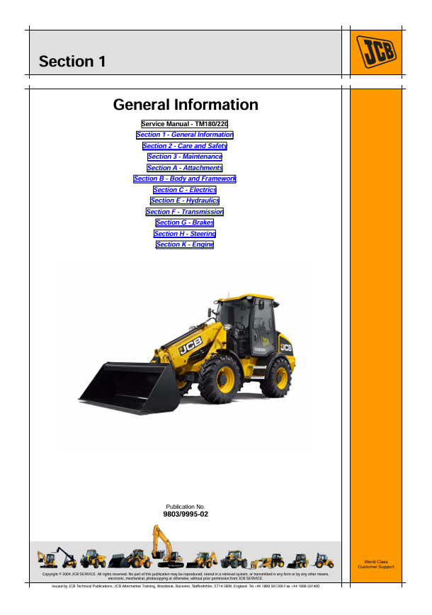 JCB TM180 Service Manual PDF – Workshop & Repair Guide