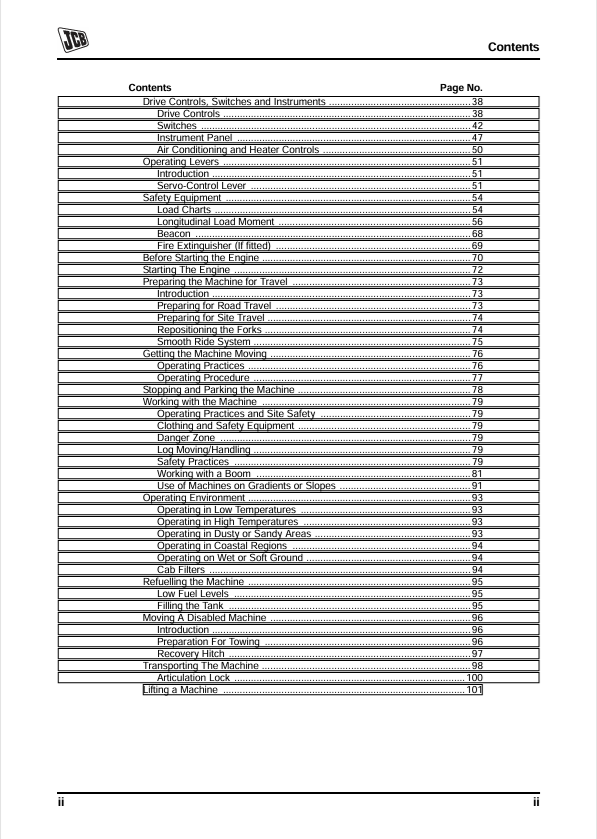 JCB TM180/TM220 Operator Manual PDF – Service Information