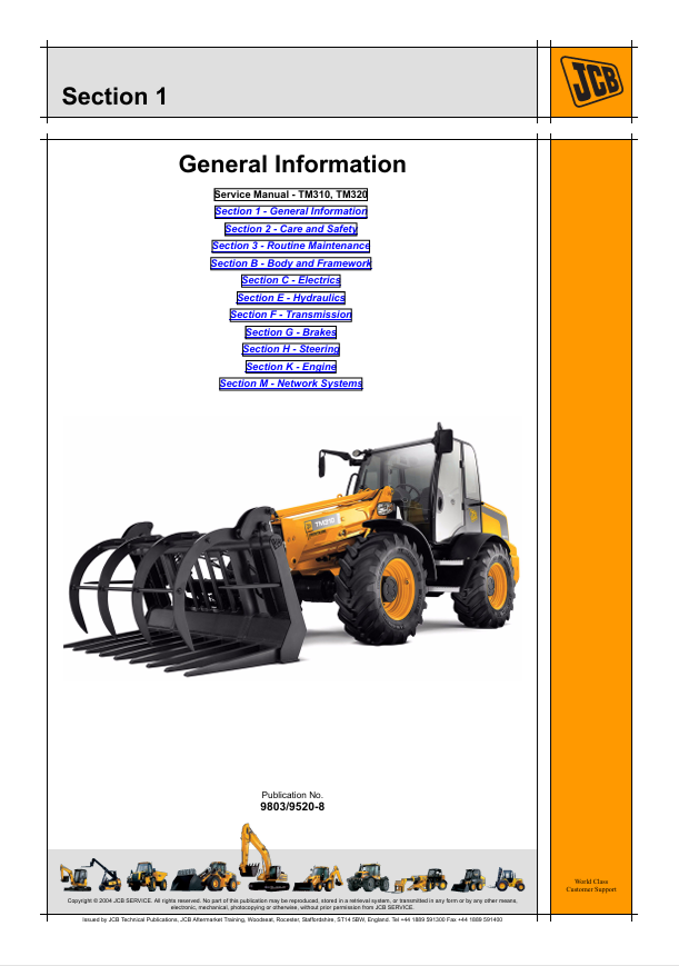 JCB TM310 Repair and Maintenance Manual PDF