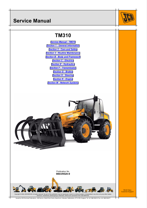 JCB TM310 Service Manual PDF Download