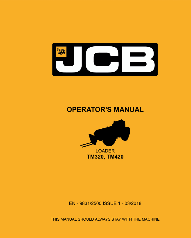 JCB TM320, TM420 Loader Operator Manual PDF
