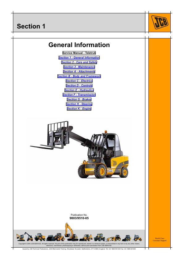 JCB Teletruk Repair and Maintenance Manual PDF