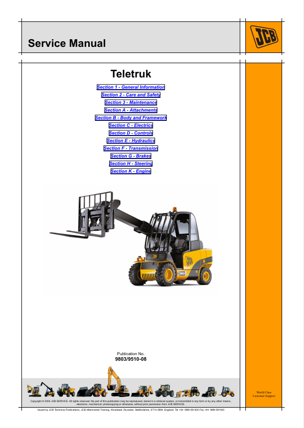 JCB Teletruk Service Manual PDF Download