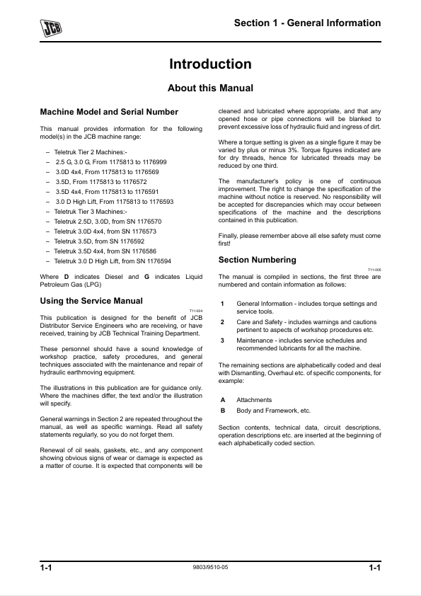 JCB Teletruk Technical Service and Troubleshooting Guide