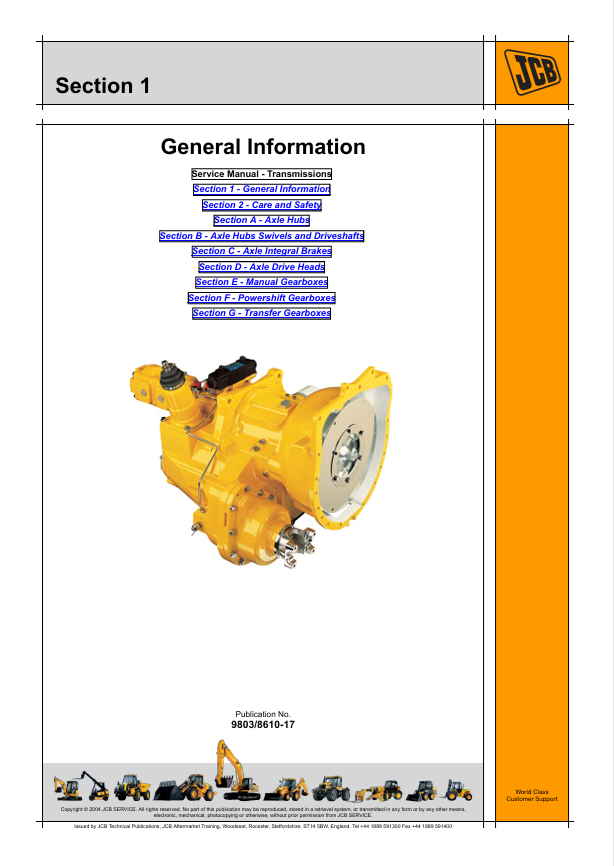 JCB Transmission Repair and Maintenance Manual PDF