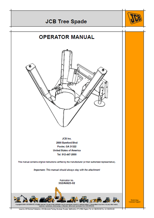 JCB Tree Spade Operator Manual PDF - Official Download