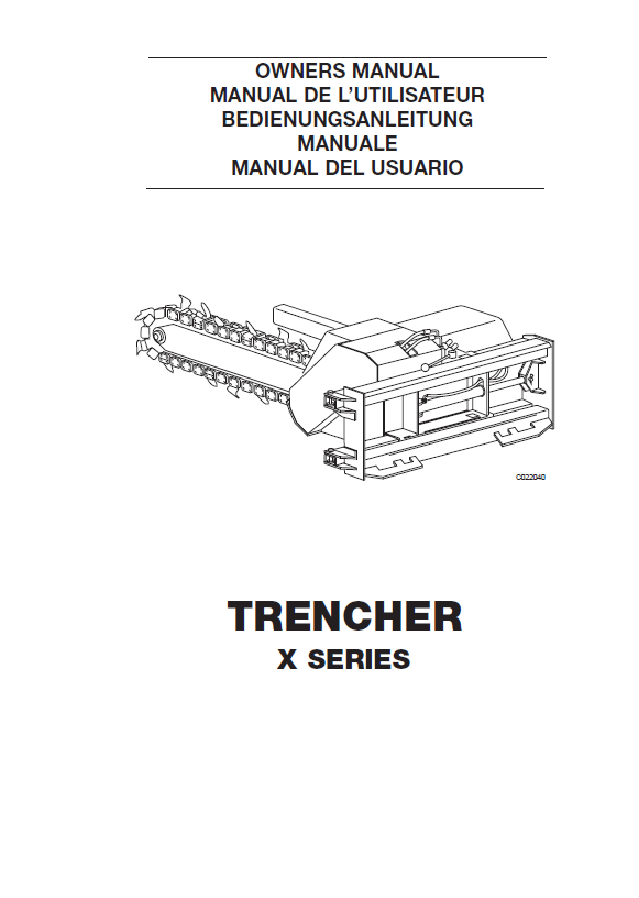 JCB Trencher X Series Owner Manual PDF