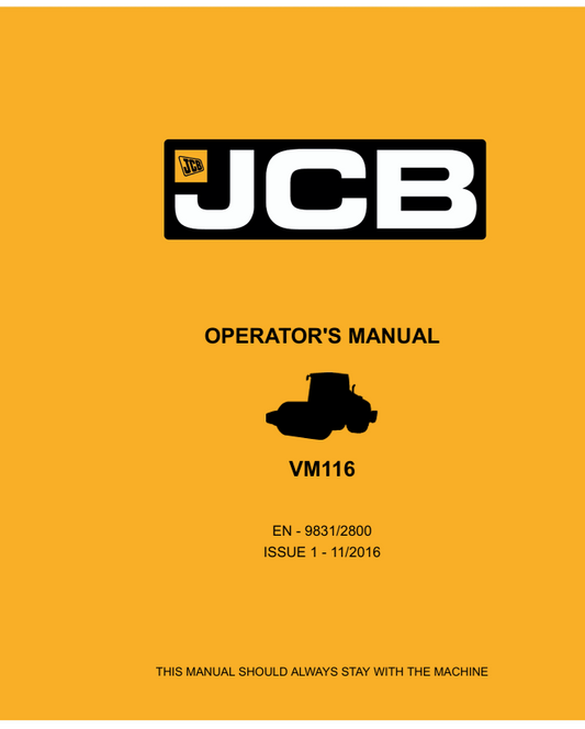 JCB VM116 Operator Manual PDF