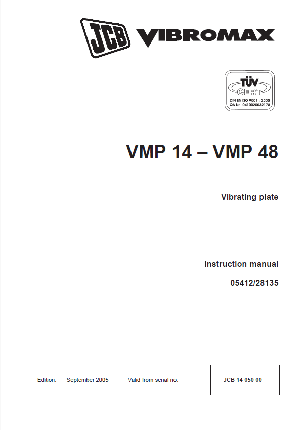 JCB VMP 14 – VMP 48 Vibrating Plate Instruction Manual PDF