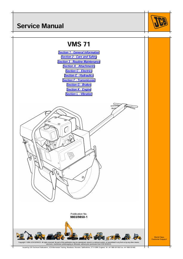 JCB VMS 71 Service Manual PDF Download