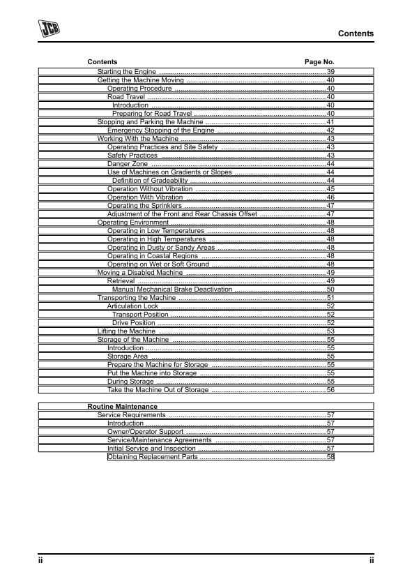 JCB VMT330 Operator Manual PDF – Operating Instructions
