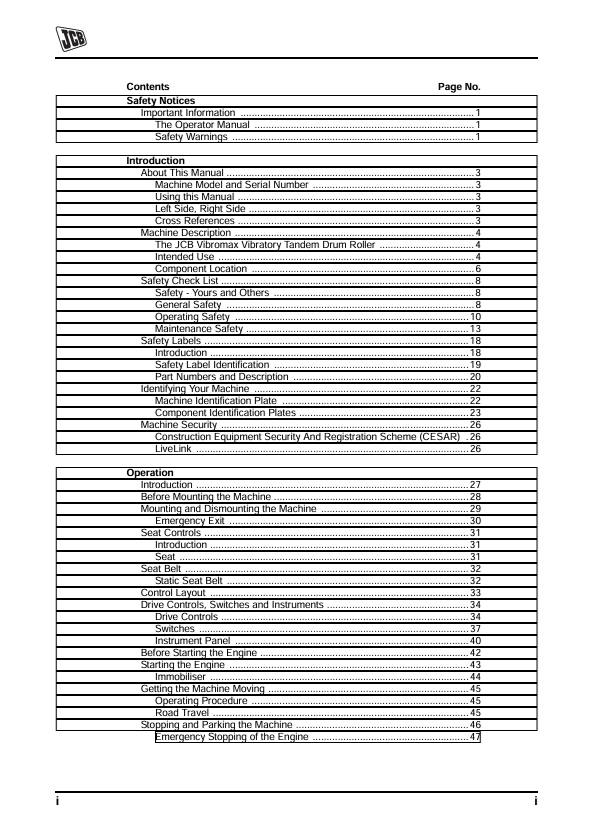 JCB VMT380 & VMT430 Operator Manual PDF