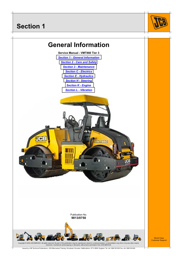 JCB VMT860 Tier 3 Workshop & Repair Manual PDF