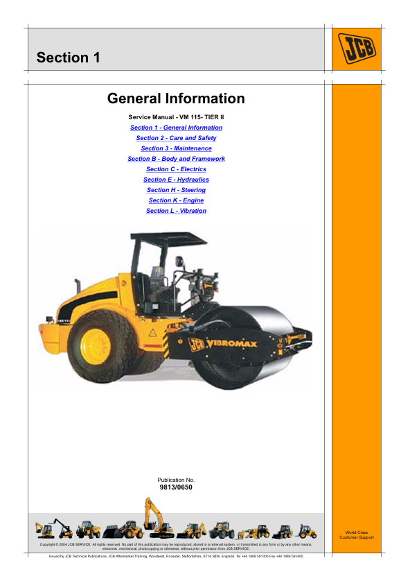 JCB VM 115 Tier 2 Workshop & Repair Manual PDF