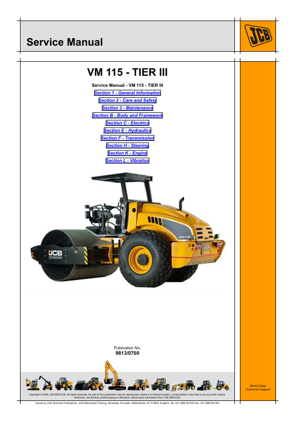 JCB VM 115 Tier III Service Manual PDF Download