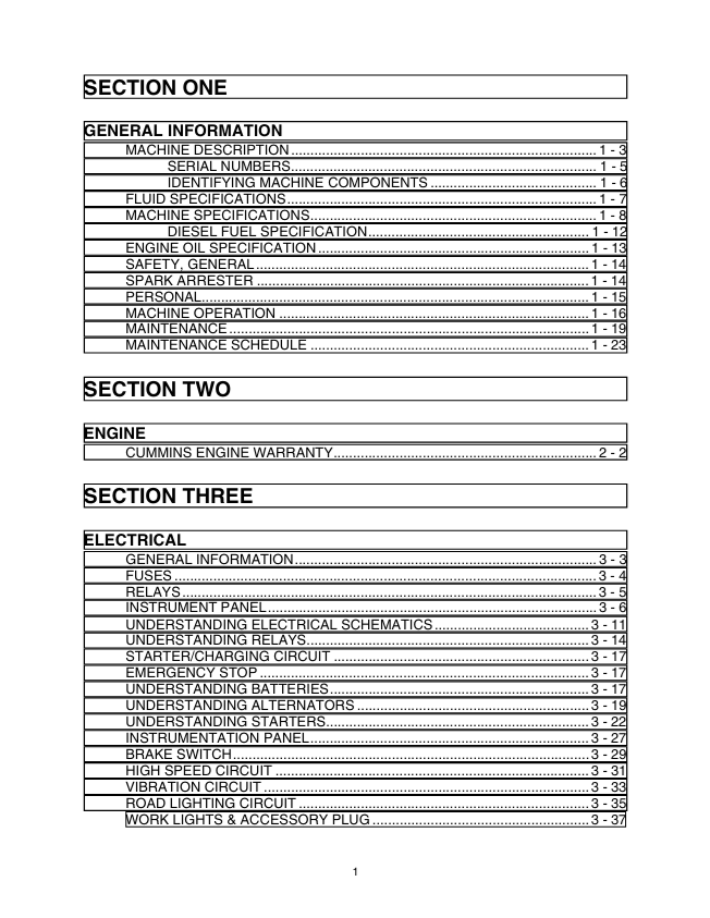 JCB VM 46 Single Drum Roller Maintenance Manual PDF