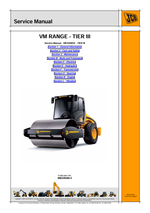 JCB VM Range Tier III Service Manual PDF Download
