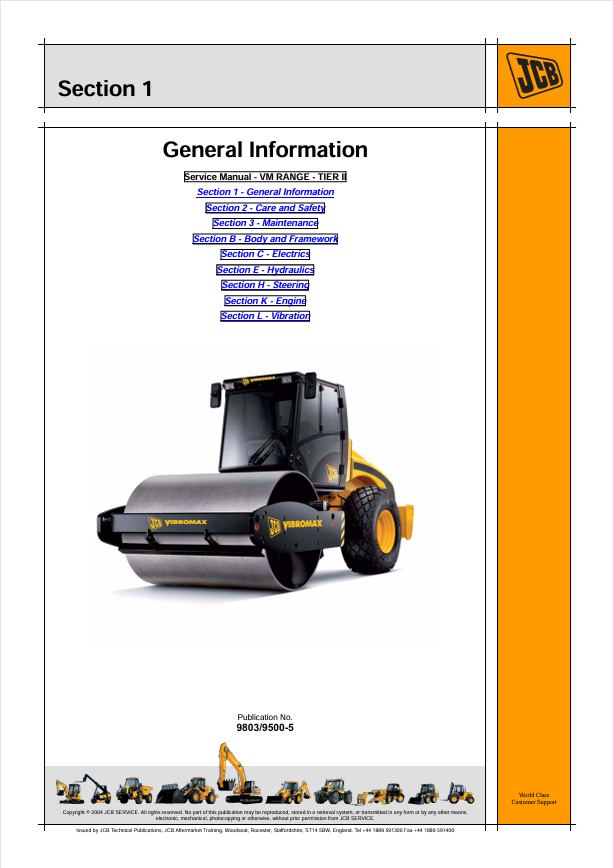 JCB VM Range Tier II Service Manual PDF Download