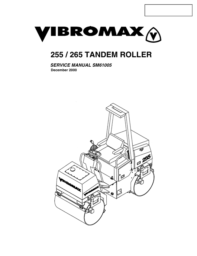 JCB Vibromax 255/265 Tandem Roller Service Manual PDF