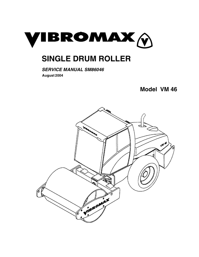 JCB Vibromax VM 46 Single Drum Roller Service Manual PDF