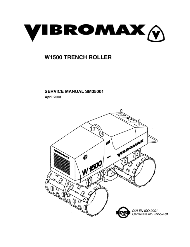 JCB Vibromax W1500 Trench Roller Service Manual