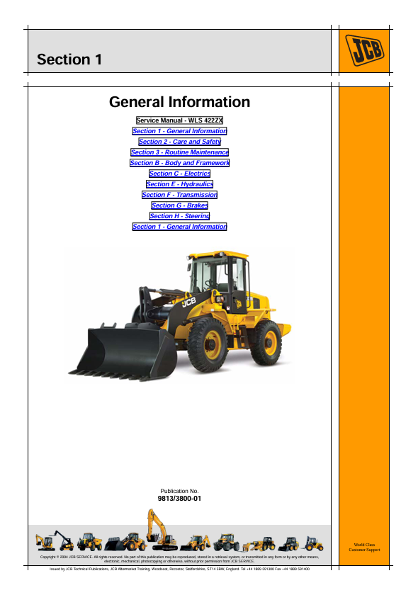 JCB WLS 422ZX Repair & Workshop Manual PDF