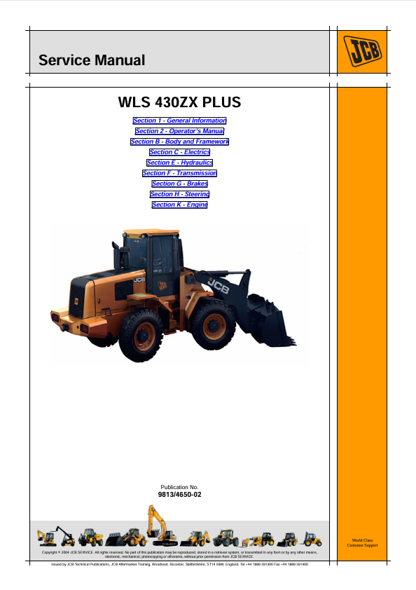 JCB WLS 430ZX Plus Service Manual PDF Download
