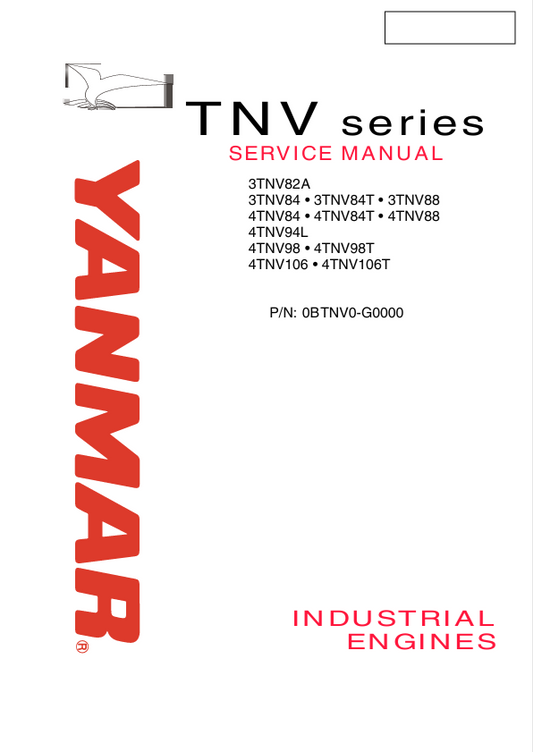 JCB Yanmar TNV Series Industrial Engine Service and Repair