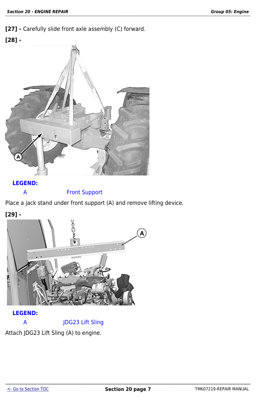 JOHN DEERE 6105D, 6115D, 6130D, 6140D Workshop Service Manual TM607219 PDF