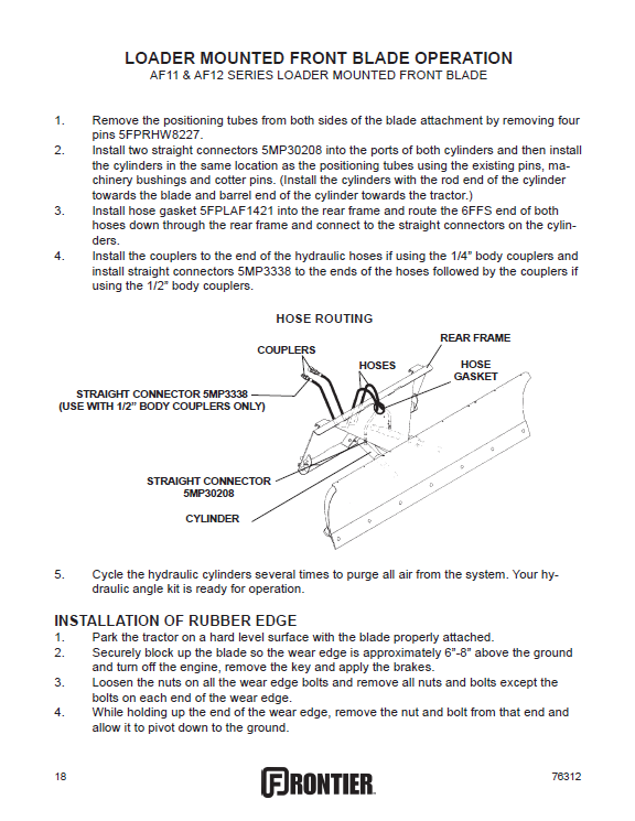 JOHN DEERE AB16, AB17, AE11, AF11, AF12, AG10, AH11, AS10, AS11 SPECIALTY LOADER ATTACHMENT OPERATOR MANUAL 5MP76312