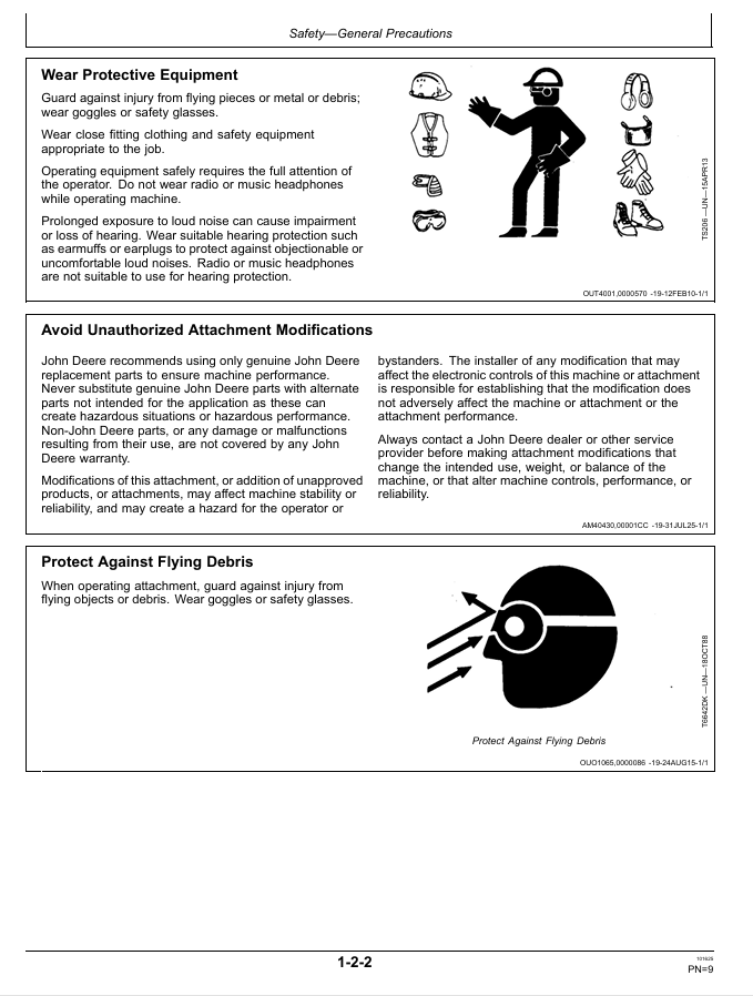 JOHN DEERE BA72, BA84, BP72, BP84, BP72F, BP84F, BR60, BR72, BR84 BROOMS OPERATOR MANUAL OMT203587
