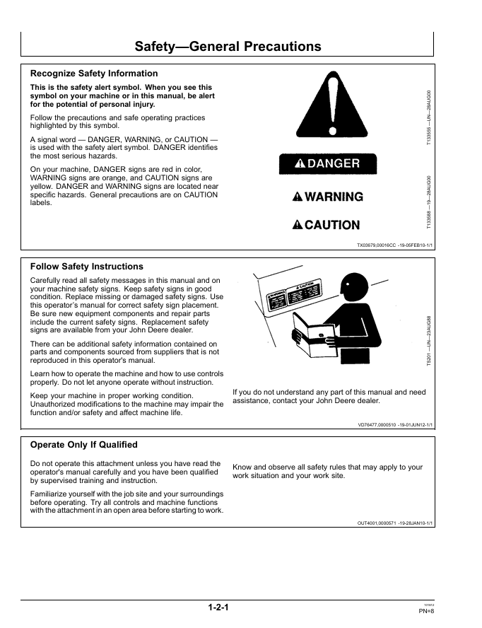 JOHN DEERE GS88 GRAPPLE BUCKET OPERATOR MANUAL OMT328273