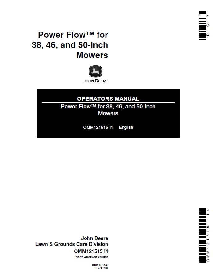 JOHN DEERE POWER FLOW™ FOR 38, 46, AND 50-INCH MOWERS OPERATOR MANUAL OMM121515