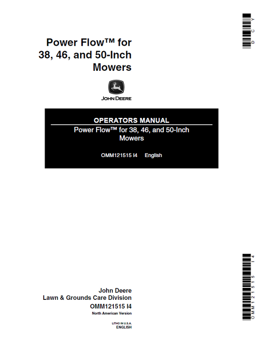 JOHN DEERE POWER FLOW™ FOR 38, 46, AND 50-INCH MOWERS OPERATOR MANUAL OMM121515