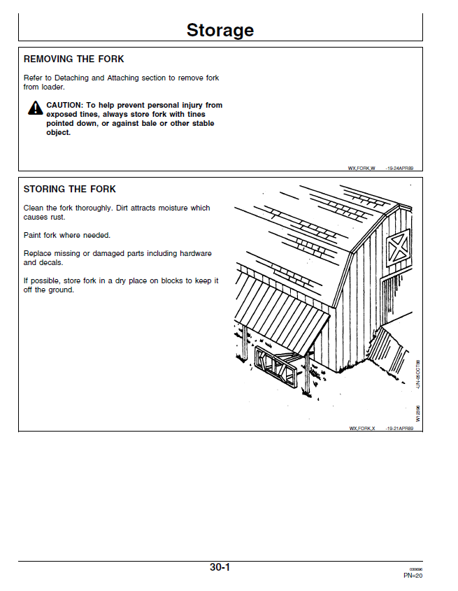 JOHN DEERE ROUND BALE FORK ATTACHMENT FOR 100 & 200 SERIES FARM LOADERS OPERATOR MANUAL OMW37987