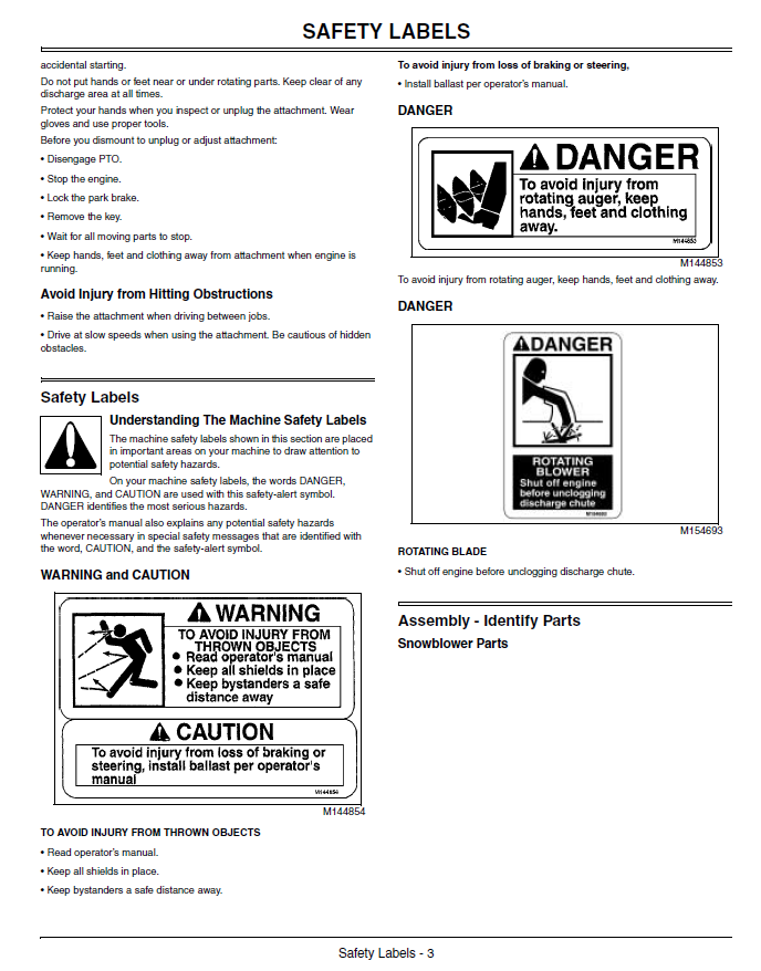 OMM152248 JOHN DEERE SNOWBLOWER 44-INCH OPERATOR MANUAL 