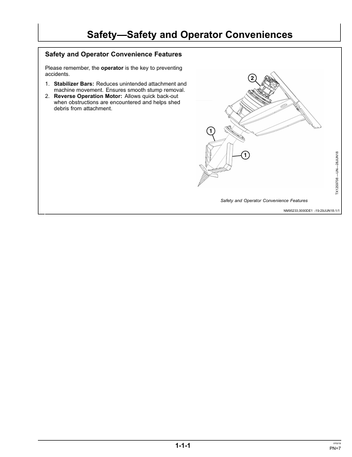 JOHN DEERE SS30 STUMP SHREDDER OPERATOR MANUAL OMT412360X19