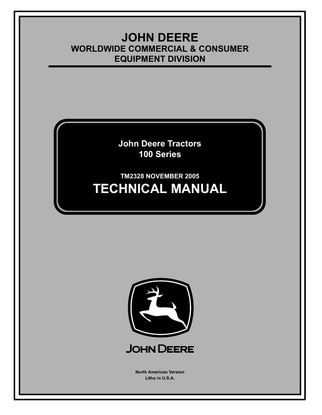 John Deere 100 Series Tractor Technical Manual TM2328 PDF