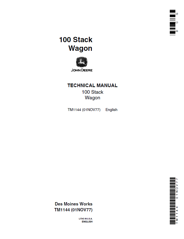 John Deere 100 Stack Wagon Technical Manual TM1144 PDF