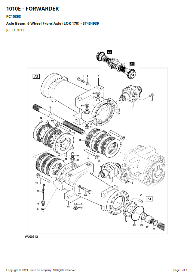 John Deere 1010E Forestry Forwarder Complete Parts Catalogue Guide