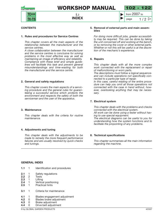 John Deere 102 to 122 Hydro Service Manual PDF Download