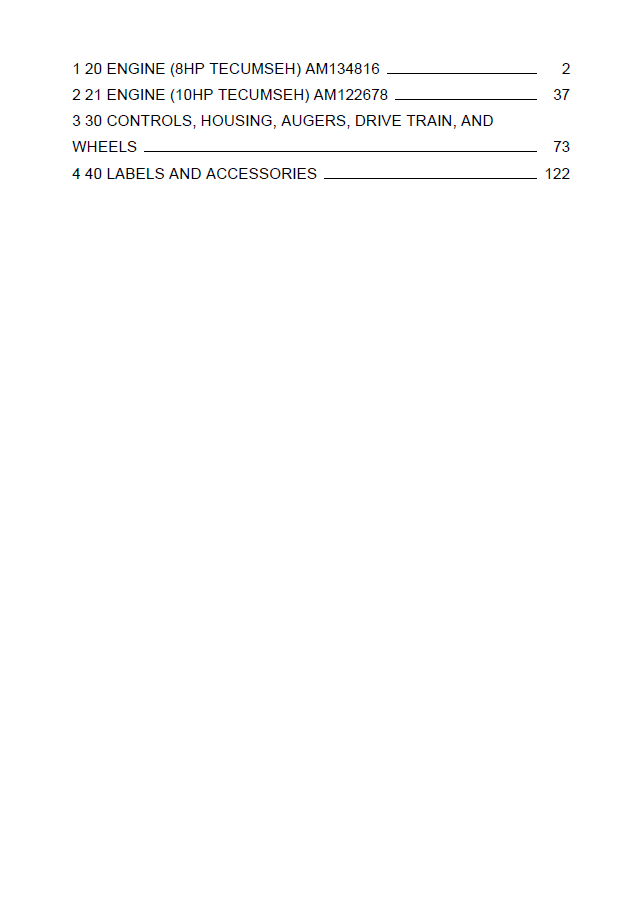 John Deere 1032D Snow Blower Parts Catalogue Manual PC2520