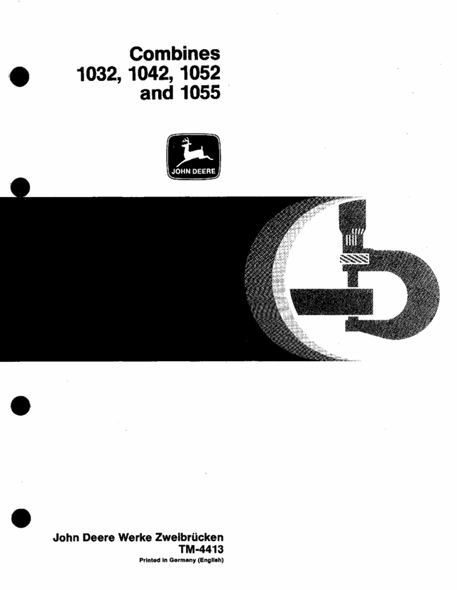 John Deere 1032, 1042, 1052 & 1055 Combine Technical Manual (TM4413)