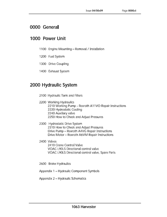 John Deere 1063 Harvester TM1997 Service & Repair Manual